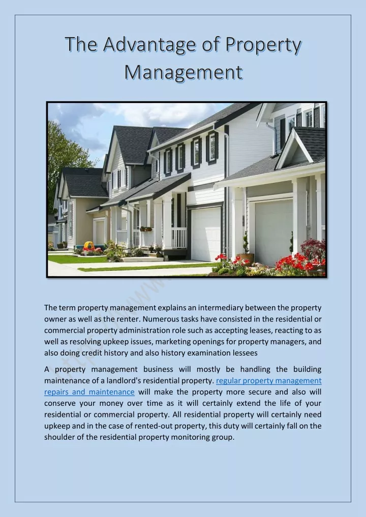 the term property management explains