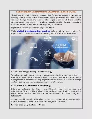 critical digital transformation challenges