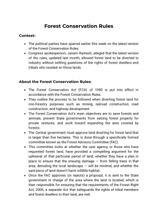 forest conservation rules