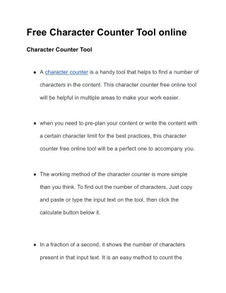 free character counter tool online