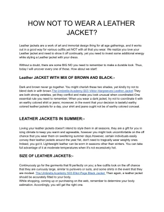 how not to wear a leather jacket