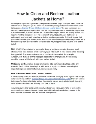how to clean and restore leather jackets at home