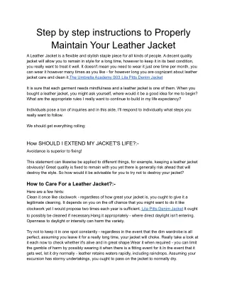 step by step instructions to properly maintain