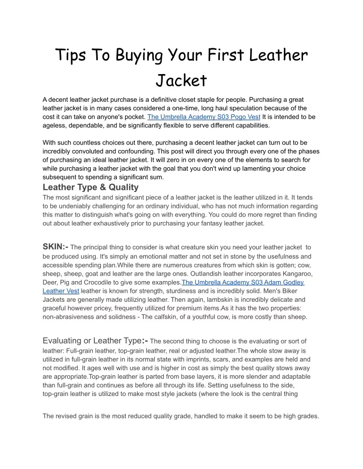 tips to buying your first leather jacket