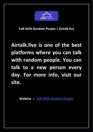 Talk With Random People | Airtalk.live