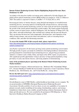 remote patient monitoring systems market
