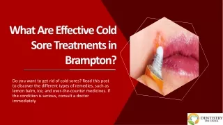 What Are Effective Cold Sore Treatments in Brampton