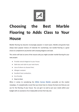 choosing flooring to adds class to your house