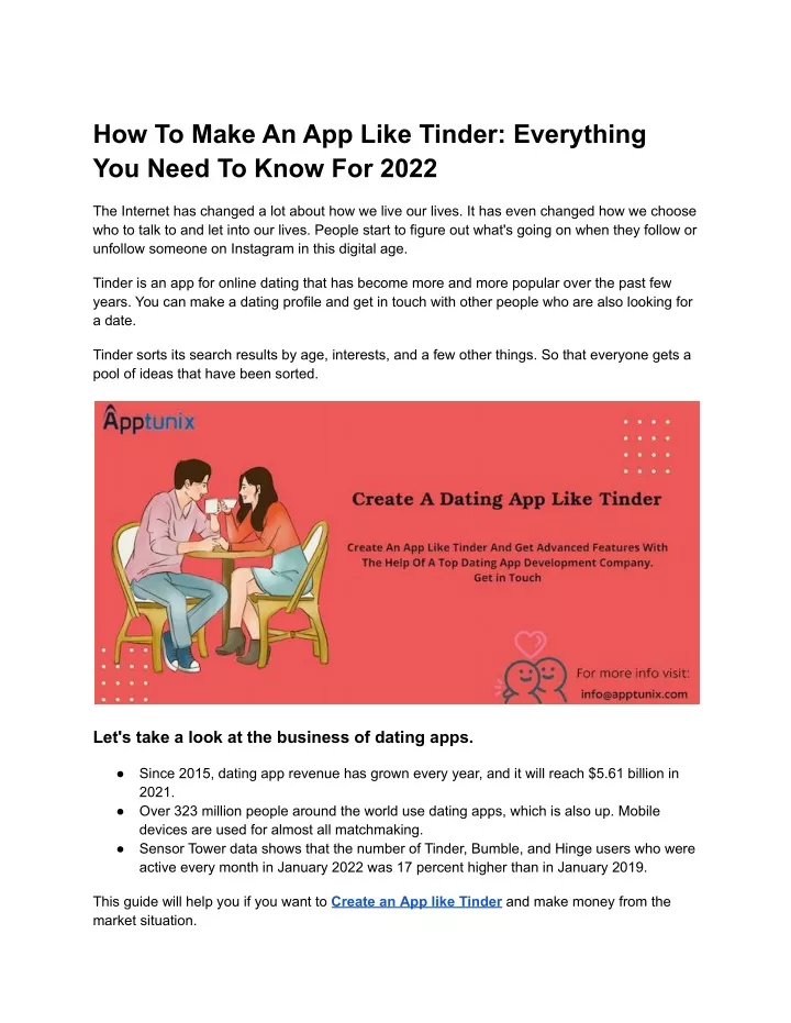 how to make an app like tinder everything