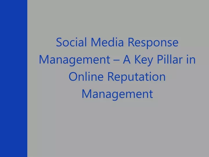 social media response management a key pillar