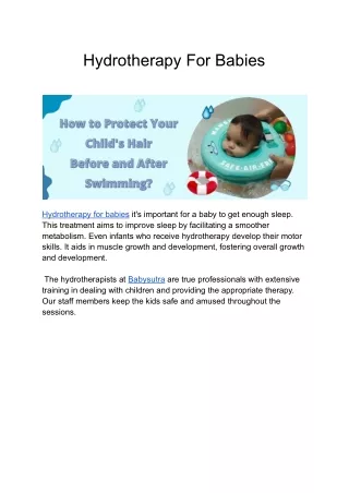 hydrotherapy for babies