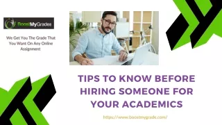Tips To Know Before Hiring Someone For Your Academics
