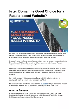 is ru domain is good choice for a russia based