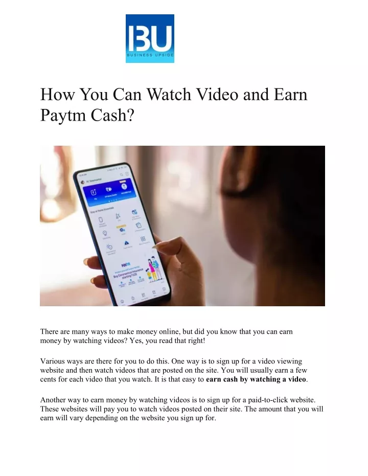 how you can watch video and earn paytm cash