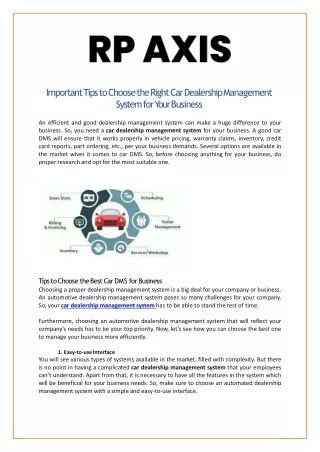 important tips to choose the right car dealership