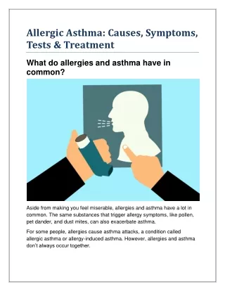 Allergic Asthma Causes, Symptoms, Tests & Treatment