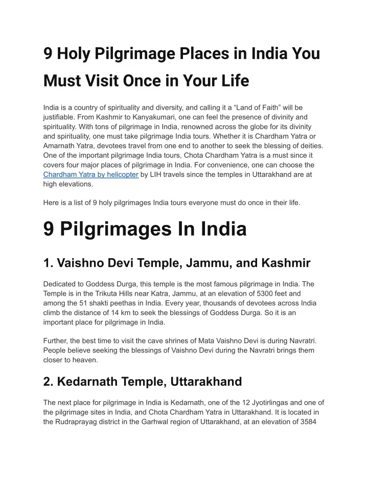 9 holy pilgrimage places in india you must visit