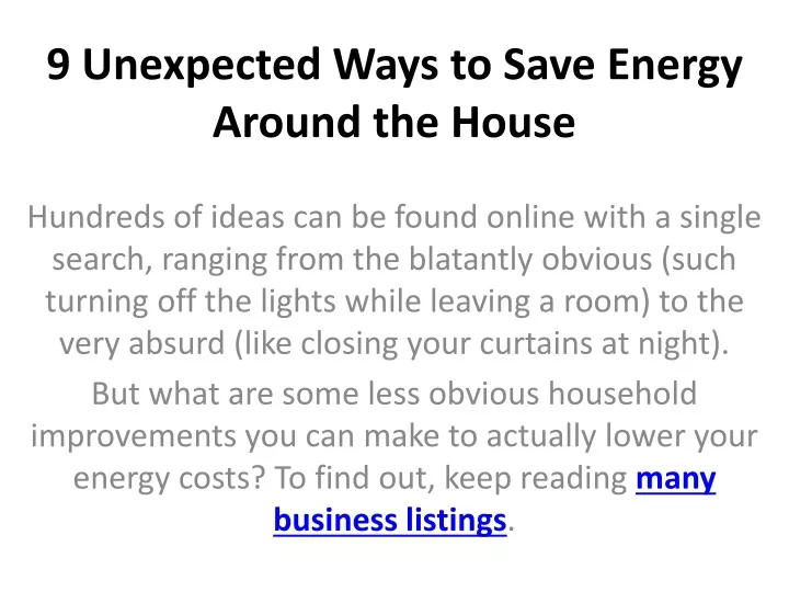 9 unexpected ways to save energy around the house