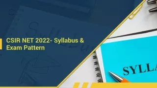 csir net 2022 syllabus exam pattern