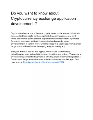 do you want to know about cryptocurrency exchange
