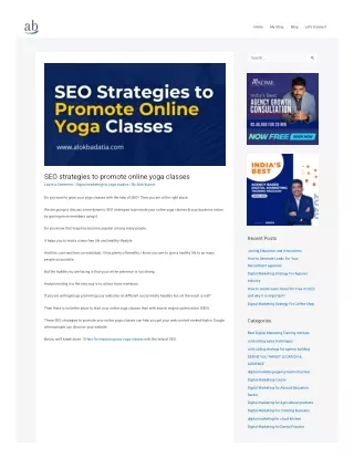 SEO Strategies to Promote Online Yoga Classes