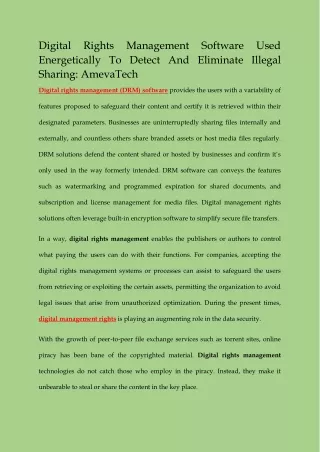 digital rights energetically to detect