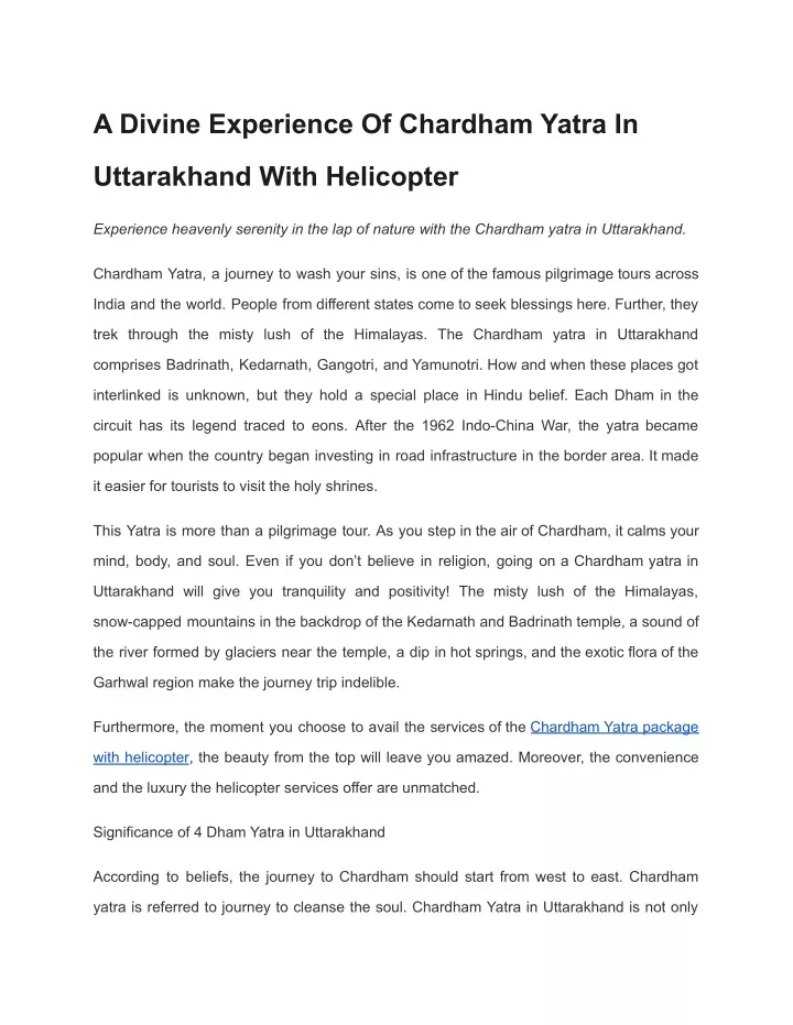 a divine experience of chardham yatra in