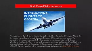 Get Cheap Flights to Georgia  1-866-579-8033