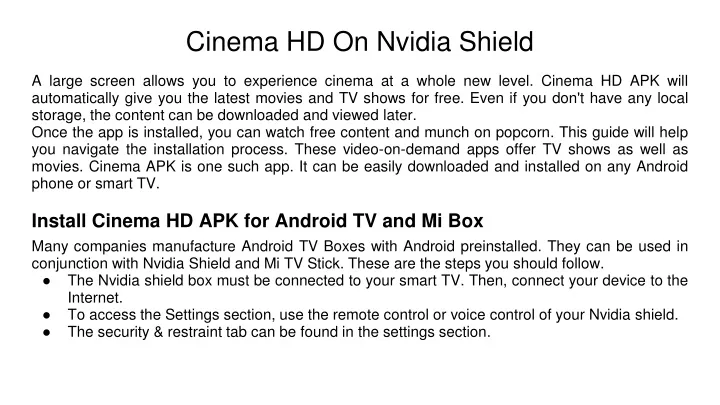 cinema hd on nvidia shield