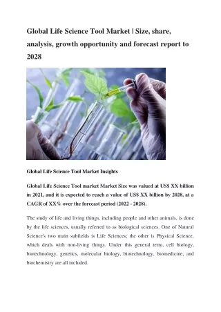 global life science tool market size share