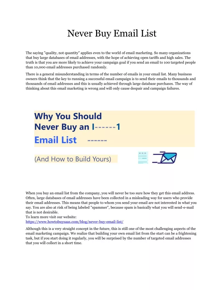 never buy email list