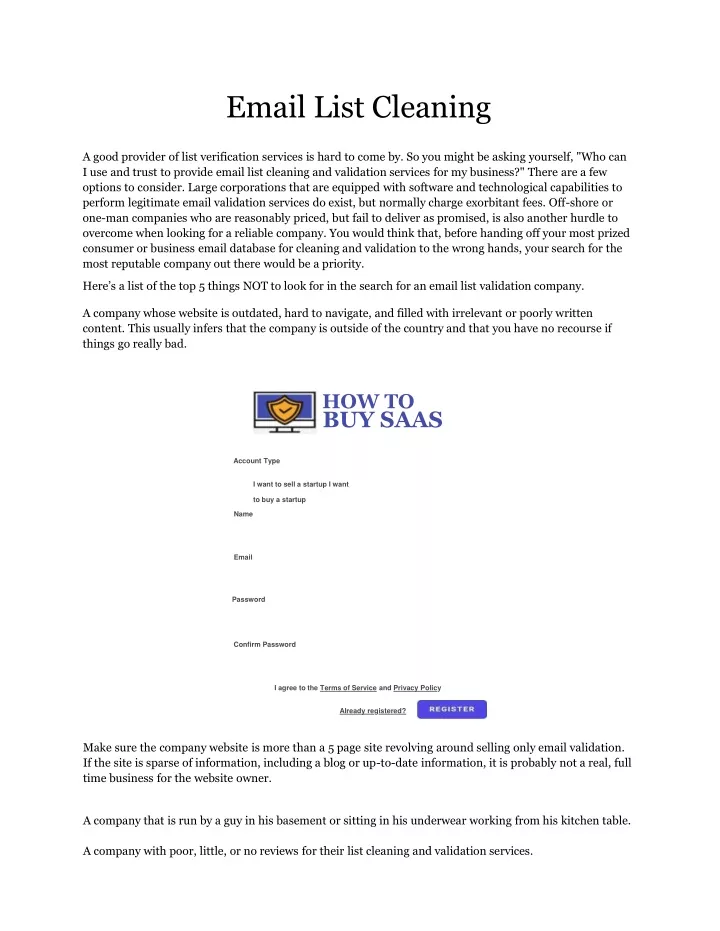 email list cleaning a good provider of list