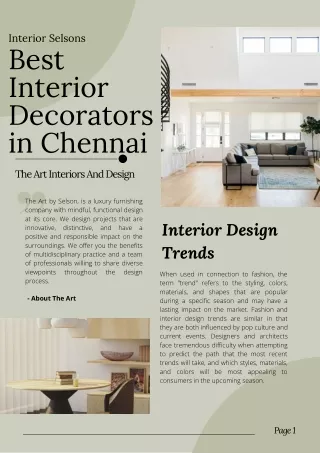 Best Interior Decorators in Chennai  The Art