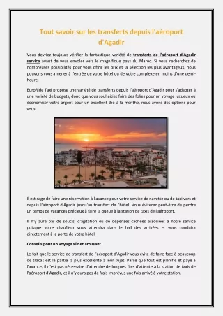 tout savoir sur les transferts depuis l a roport