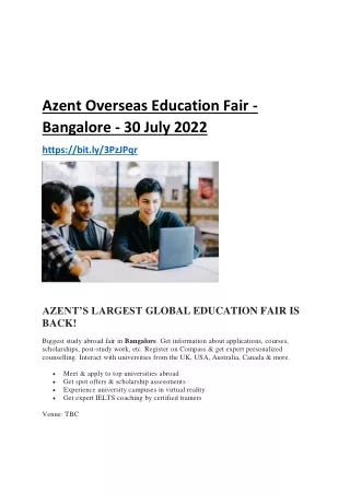 azent overseas education fair bangalore 30 july