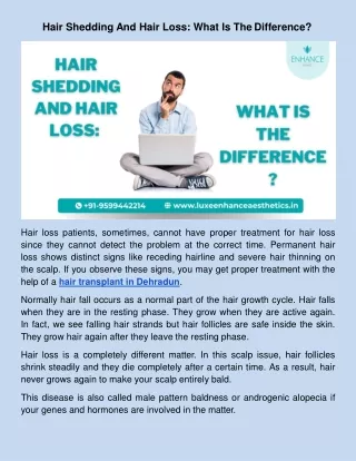 ​Hair Shedding And Hair Loss: What Is The Difference?