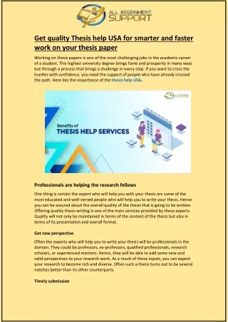 get quality thesis help usa for smarter