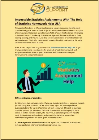 impeccable statistics assignments with the help