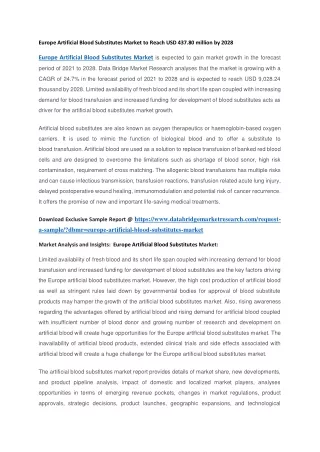 europe artificial blood substitutes market