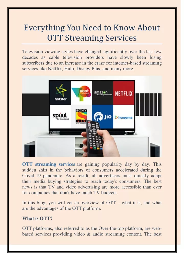 everything you need to know about ott streaming