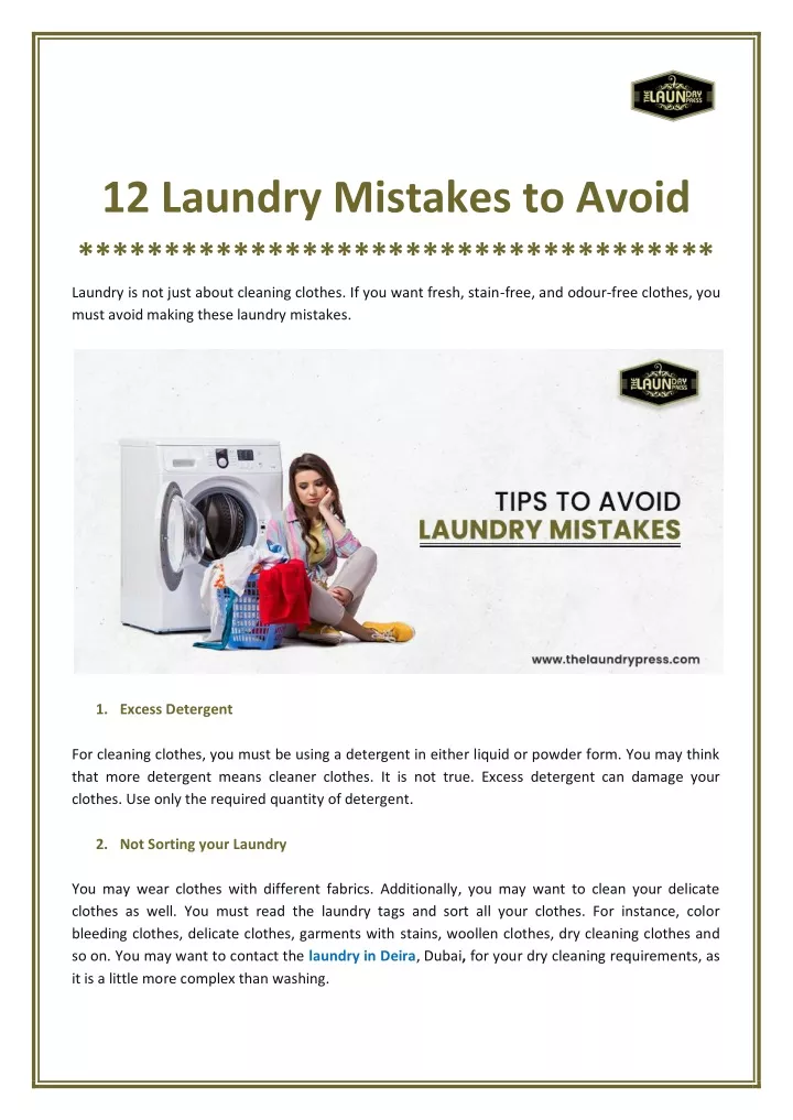 12 laundry mistakes to avoid