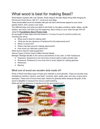 what wood is best for making bead wood beads