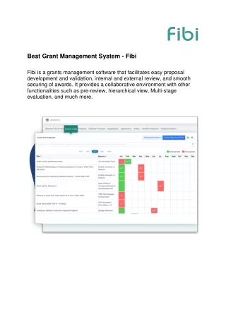 best grant management system fibi