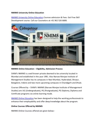 nmims university online education