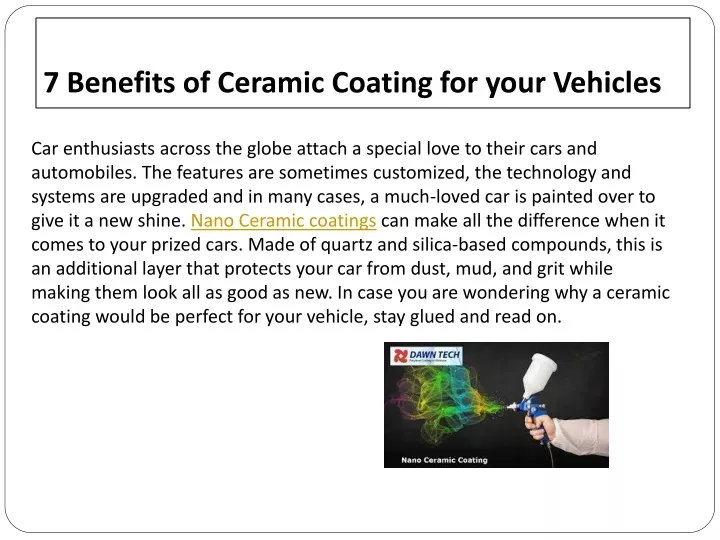 7 benefits of ceramic coating for your vehicles