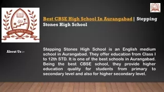 best cbse high school in aurangabad stepping