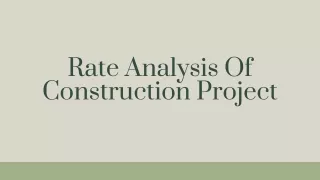rate analysis of construction project