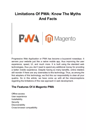 Limitations Of PWA_ Know The Myths And Facts
