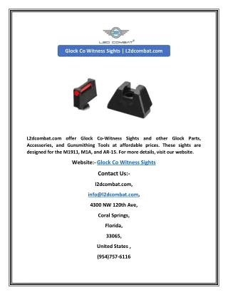 Glock Co Witness Sights | L2dcombat.com