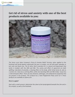 get rid of stress and anxiety with